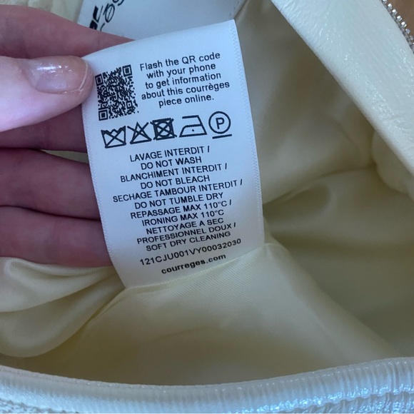 Courreges Vinyl Skirt In Cream Off White With Stains Size FR36 US4 - Picture 7 of 13